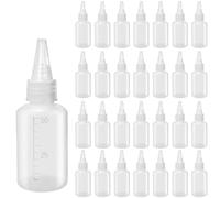 ZEONHEI 50 Pack 50ml Squeezy Bottles with Nozzles and Volume Measures, Small Plastic Squeeze Bottle, Multipurpose Sauce Squeeze Dispensing Bottles for Condiments, Ketchup, Mustard, Pigment