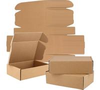 ZEONHEI 50 PCS 20x13x6cm Brown Postal Boxes,Corrugated Cardboard Shipping Boxes, Small Packing Boxes for Packaging and Mailing Mail Small Items