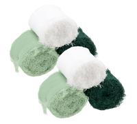 ZEONHEI 6 PCS 1.5 Inch x 5.5 Yard Chiffon Ribbon with Frayed Edges, Green and Cream Color for Gift Wrapping, Wedding Decorations, Craft Projects, and Party Celebrations