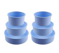 ZEONHEI 6 Pcs Blue Silicone Cake Tins Set, 4 Inch 6 Inch 8 Inch Non-Stick Silicone Cake Moulds, Round Cake Moulds for Baking Cakes, Brownies, Bread