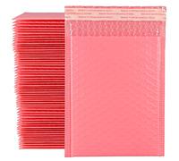 ZEONHEI 60 Pack 15x18cm Pink Poly Bubble Mailers, Self Seal Padded Envelopes, Waterproof Small Bubble Envelopes for Shipping Business, Gifting, Mailing, Packaging