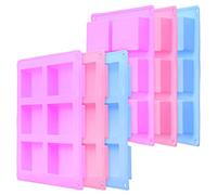 ZEONHEI 6Pcs Rectangle Silicone Soap Moulds, 6 Cavity DIY Handmade Soap Making Moulds for Chocolate Candy DIY Ice Cube DIY Crafts