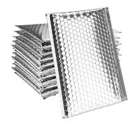 ZEONHEI 75 Pack 6 x 9 Inch Metallic Bubble Mailers, Silver Poly Padded Mailers Cushioned Envelopes, Foil Self Seal Shipping Bags for Mailing, Shipping, Packing