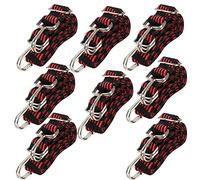 ZEONHEI 8 Pack 1m Bungee Cords with Hooks, Flat Bungee Straps, Adjustable Bungee Cords for Bicycle Car Camping Luggage Roof Racks Fixings, 3cm Wide