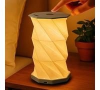 ZEONX Rechargeable Cordless Night Light with Paper Shade - Touch Control, 3 Color Temperatures, Stepless Dimming, Adjustable Height, Portable Hanging Strap, Kids Bedside Lamp & Travel Gift