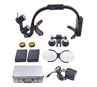 ZEOPLE Dental Surgical Loupe 2.5X 3.5X Binocular Loupes Magnifier Glasses Angle Adjustable Dental Binocular Magnifier with 5W LED Headlight for Dentist Surgical Lab Equipment(2.5X)