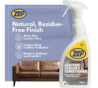 Zep Leather Cleaner & Conditioner 750ml - Cleans, Restores & Protects Leather Sofas, Car Seats, & Clothing, Softens Leather, Prevents Cracking, UV Protection
