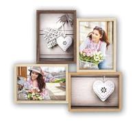 ZEP Montreaux Wood Multi Photo Frame - Brown - 4 7x5 Inch Photos