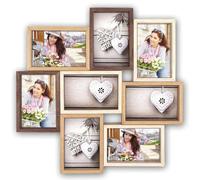 ZEP Montreaux Wood Multi Photo Frame Collection - Brown - 8x 7x5 Inch Photos
