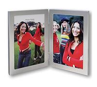 Zep Nick Silver Double 7x5 Portrait Photo Frame, Metal, 19.5x28.5x1.5 cm