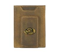 ZEP-PRO Men's Slim Leather Magnetic Front Pocket Wallet - Stylish and Durable with Wildlife and Americana Designs, Lab Vintage Tan, Vintage Tan Leather