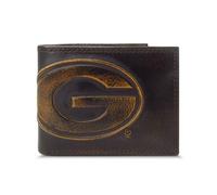 ZEP-PRO NCAA Leather Bifold Wallet Slim Stylish for Men, Georgia Bulldogs Burnished