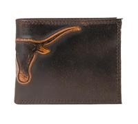 ZEP-PRO NCAA Leather Bifold Wallet Slim Stylish for Men, Texas Longhorns Burnished