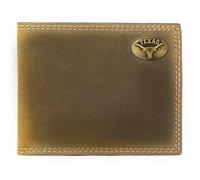 ZEP-PRO NCAA Leather Bifold Wallet Slim Stylish for Men, Texas Longhorns Vintage Tan, Vintage Tan Leather
