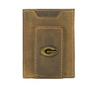 ZEP-PRO NCAA Magnetic Front Pocket Wallet, Slim Stylish for Men, Georgia Bulldogs Vintage Tan
