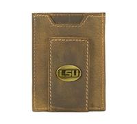 ZEP-PRO NCAA Magnetic Front Pocket Wallet, Slim Stylish for Men, LSU Tigers Vintage Tan