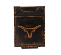 ZEP-PRO NCAA Magnetic Front Pocket Wallet, Slim Stylish for Men, Texas Longhorns Burnished, Burnished Leather