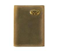 ZEP-PRO NCAA Trifold Wallet Slim Stylish for Men, Texas Longhorns Vintage Tan