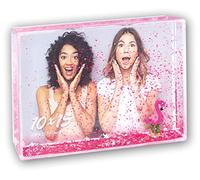 ZEP S.r.l. Shake Frame Flamingo Plastic Frame, Plastic Filled with Water, Clear, Picture Format 10 x 15 cm