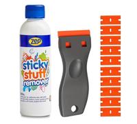 Zep Sticky Stuff Remover With Plastic Scraper Tool & 10 Blades 250ml