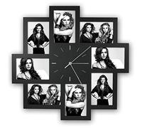 Trieste Black Multi Aperture Photo Frame and Clock for 8 6x4 Photos