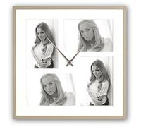 Zep Varese Clock Multi Aperture Photo Frame For Four 6 x 4-Inch Picture, Brown, 6 x 4-Inch