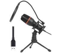 ZEPFJHE 1 Set Condenser Microphone USB Gaming Mic Build-in LED Lighting For PC Laptop Gaming Singing And Tripod Stand Microphone