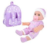 ZEPFJHE 12Inch Reborns Dolls Set With Backpack And Accessories For Children Early Education And Girl Comforting Parenting Toy Toddler Girl Gift