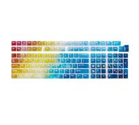 ZEPFJHE 132 Gradient Rainbow Color Translucent Keycaps Original Profile Durability PC for Mechanical Keyboards Rainbow Keyboards Accessories