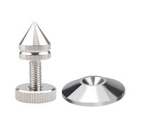 ZEPFJHE 1Set Silver Music Box Isolation Spikes Metal Feet Pad Set For HiFi Speakers And Subwoofers Slip Proof Base