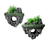 ZEPFJHE 2 Pieces Stone Floating Resin Aquarium Rock Fish Tanks Decorations Easy Setup Safe For Habitat Lightweight Aquarium Decorations