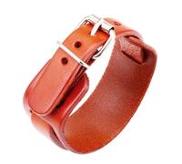 ZEPFJHE 2. Vintage Edgy Double Layer Leather Wristband Adjustable Buckled Punk Cuff Chain Accessory Unisex Gothic Punk Cuff For Music Festival