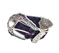 ZEPFJHE 2000s Leopards Pattern Belt For Women With Beaded Trim Cowgirls For Jeans Pants Decorative Fashion Waistband Fashion Waist Belt