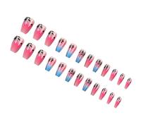 ZEPFJHE 24pcsPress on Nails Full Covers False Nails with Seaside and Coconut Tree Designs Artificial Fingernails for Travel