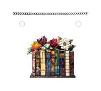 ZEPFJHE 2D Flat Book Pendants Multicolored Window Hangings Teacher Back to Schools Home Living Room Decors Wall Art Decors