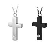 ZEPFJHE 2PCS Pet Ashes Holders Locket Necklace With Crossed Design For Pet Remembrances And Spiritual Emotional Comfort Use Loss Sympathy Gift