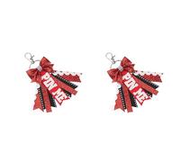 ZEPFJHE 2Pcs PinMe Glitters Keychains With Rhinestones Sport Cheer Bows Keyring For Girl Shinys Bag Decoration Glitters Cheerleaders Keychains
