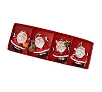 ZEPFJHE 3. Festive 4PCS Resin Snowman/Santa Statues with Realistic Colors Tabletop Decor for Holiday Displays & Landscapes Miniature Christmas Figurines Set