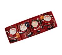 ZEPFJHE 3. Festive 4PCS Resin Snowman/Santa Statues with Realistic Colors Tabletop Decor for Holiday Displays & Landscapes Miniature Christmas Figurines Set