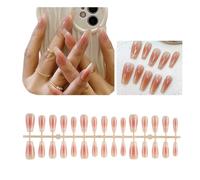 ZEPFJHE 30Pcs Glossy Press On Nails Long Coffin Fake Nails False Nails Stick On Nails Acrylic Nails