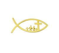 ZEPFJHE 3D Car Fish Decal Sticker Automotive Badge Emblems for Car Window Bumper Faith Expression