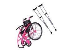ZEPFJHE 3PCs Safe Rehabilitation Play Set Compact Foldable Wheelchair and Adjustable Crutches for Toddler Multilingual Set for Group Game