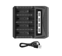 ZEPFJHE 4-Slot Battery Charging 4 Bays Type C 2400mA Temperature Protections For 26650/21700/18650/18500/16340/14500 LCD Display Intelligent Charging