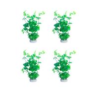 ZEPFJHE 4PCS Natural Fishtanks Decoration Realistic Green Plant With Base For Home Use Fishtanks And Aquariums Fish Hideouts Leaf Artificial Plant