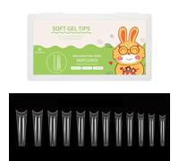 ZEPFJHE 504Pcs Clear Soft Tips Full Nails Tips Pre-shaped Acrylic for Extensions Home Salon 12 Sizes
