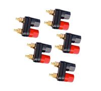 ZEPFJHE 5Pcs Banana Plugs Socket Couple Terminals Connectors Black Red Connector Amplifier Terminals Binding Post Loudspeaker Space Saving Command Block