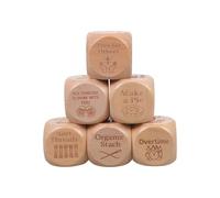 ZEPFJHE 6x Wood Decision Dices Set for Random Fun Choices and Group Activity Family Night Party Entertainment Dices Game Accessory Customizable Party Game