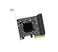 ZEPFJHE 8-Port PCIe Gen3x2 to SATA3 Expansion Card 6Gbps Per Port, Up to 240TB Total Storage Capacity, Stable Transmission for HDDs/SSDs, Features LED Indicators and Effective Cooling