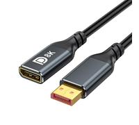 ZEPFJHE 8K DisplayPort Male To Female Cable 8K 7680x4320 Cable For Gaming Monitors Laptop Accessories Bi Directional Adapter