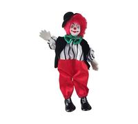 ZEPFJHE Adjustable Ceramic Entertainer Ornament Moveable Leg Multicolored Design Artisanal Features Seasonal House 23cm Halloween Christmas Ceramic